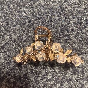 Floral silver Hair Clip